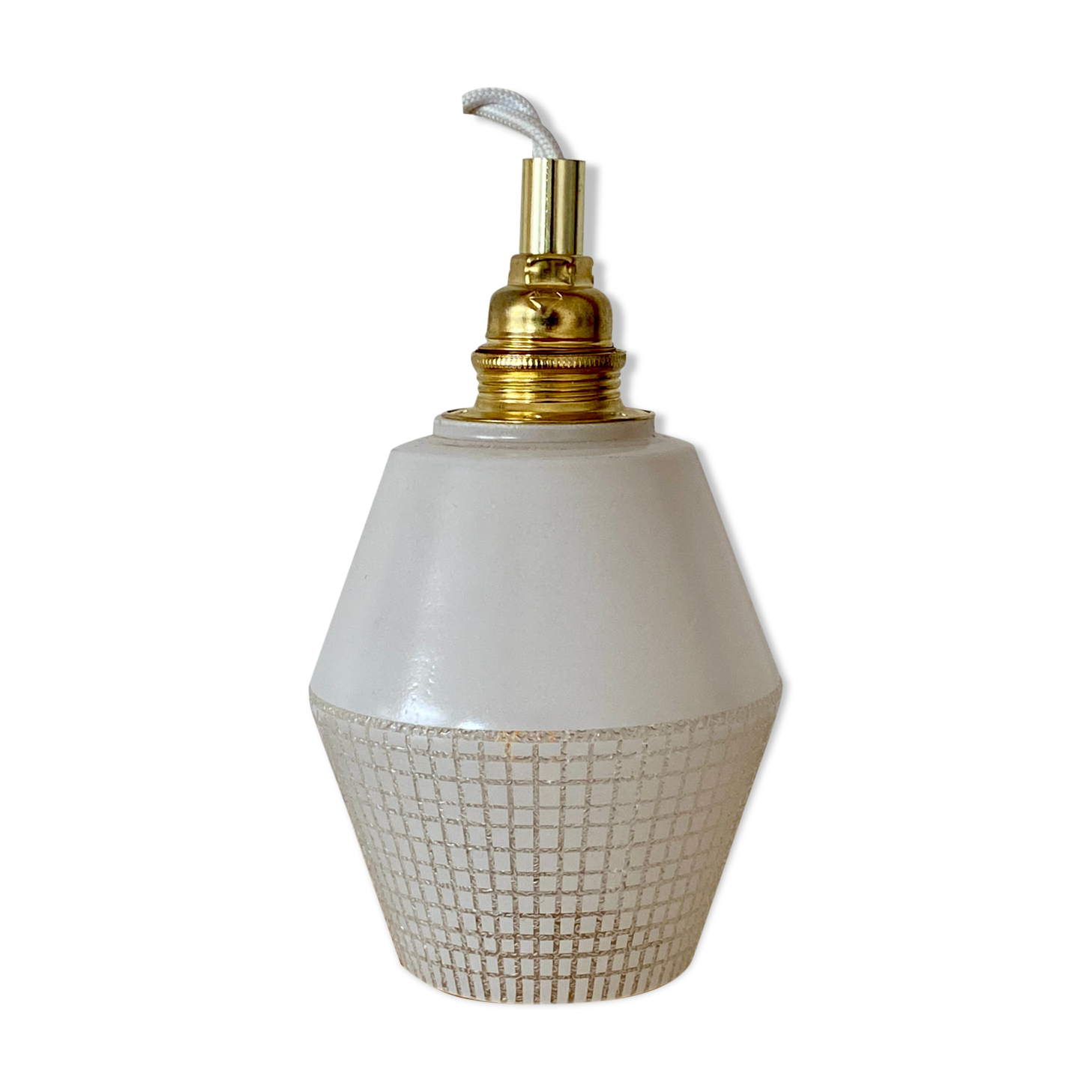 Vintage tulip walker in white opaline