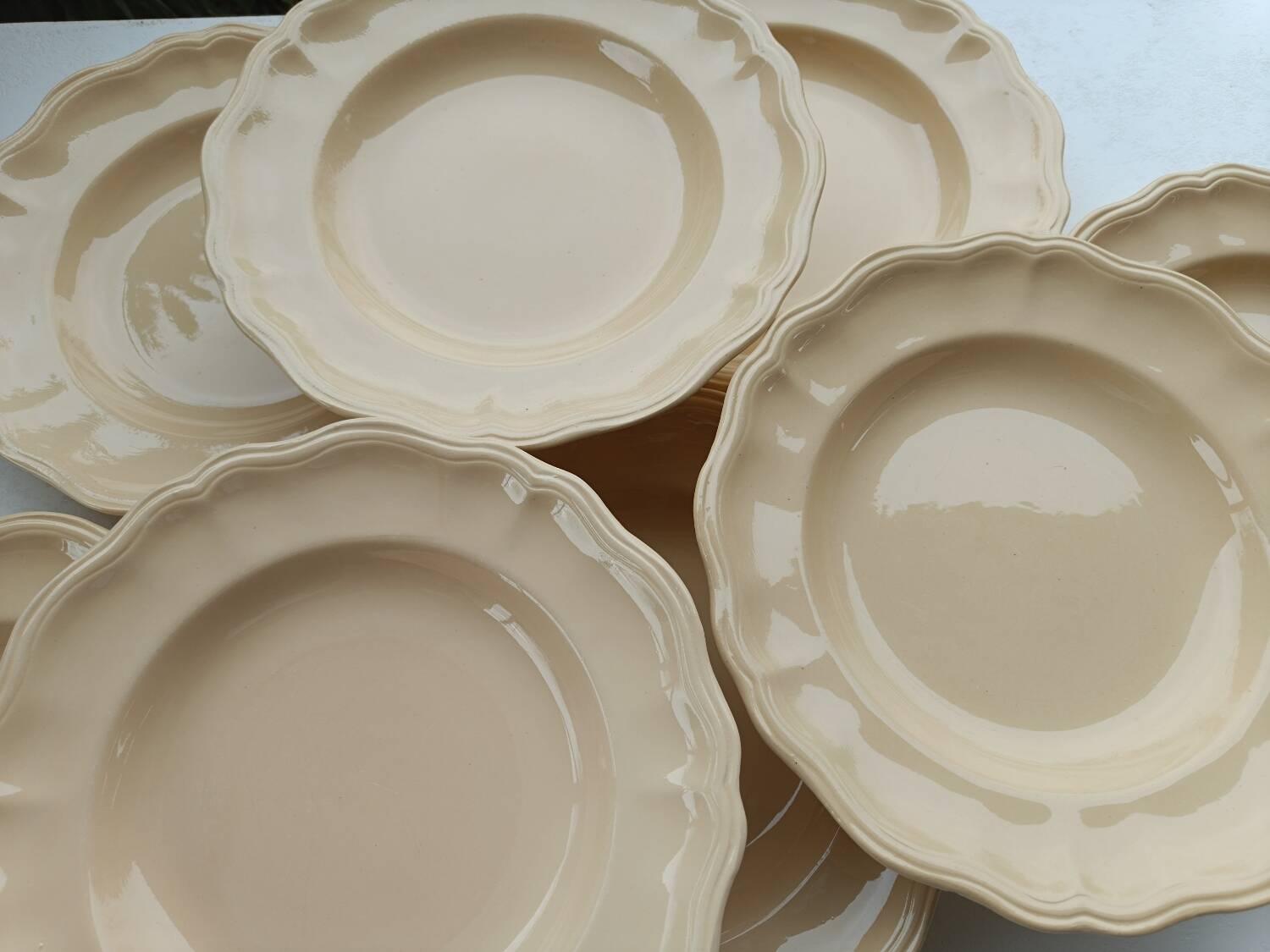 Sarreguemines ivory plates