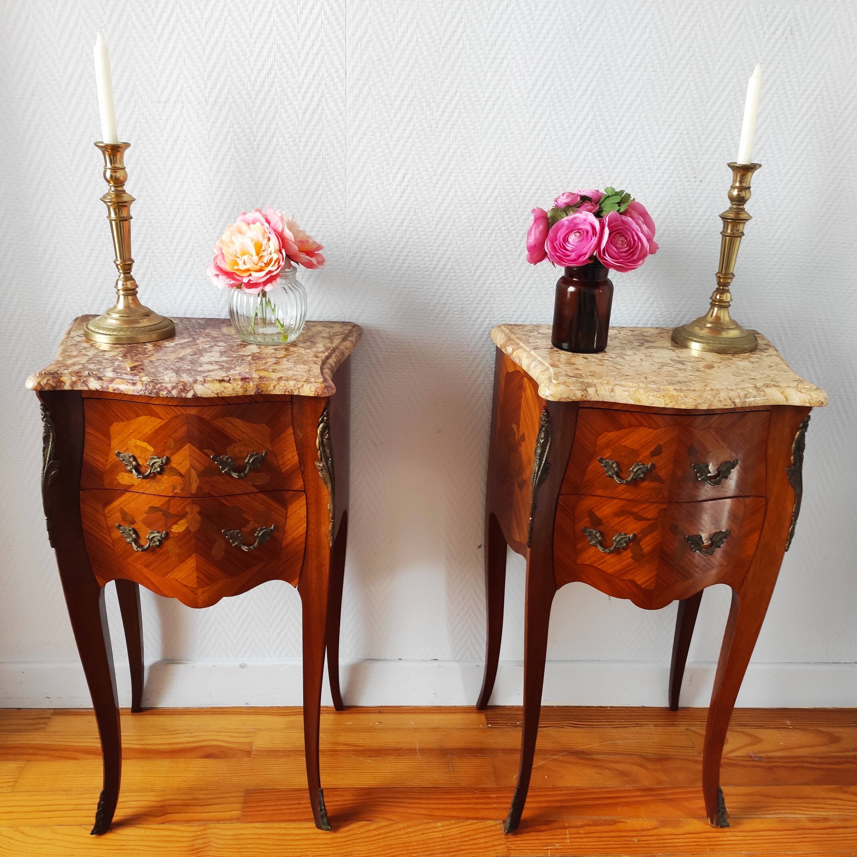 Pair of Louis XV style bedside tables