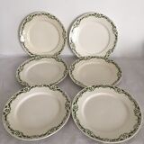 6 assiettes plates Badonviller - Modèle BUC