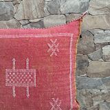 Cactus silk cushion cover: Handwoven Moroccan Sabra cushion