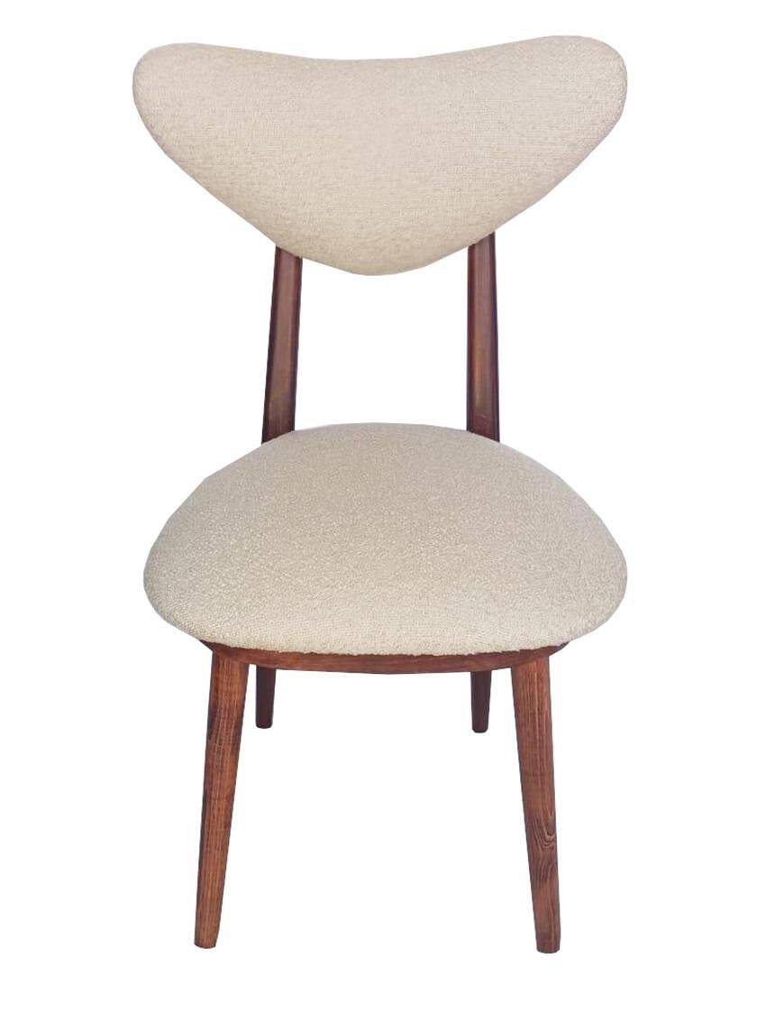 Heart Chair by Helena & Jerzy Kurmanowicz in Beech Wood and Boucle