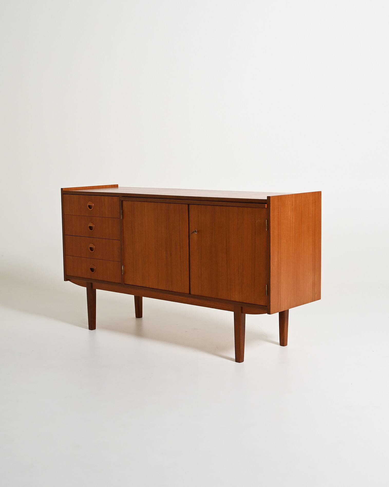 Scandinavian teak sideboard with pull-out shelf, 1960s