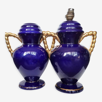 Blue porcelain lamps