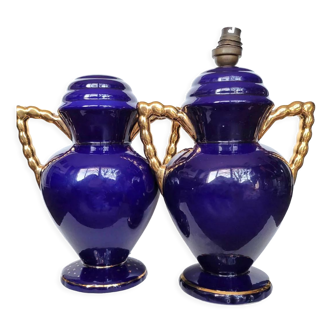 Blue porcelain lamps