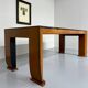 Antique wood and glass table, Art Deco Italian design, Borsani, 1940