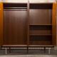 Wardrobe 1970 teak 4 doors half wardrobe half shelf 182 cm