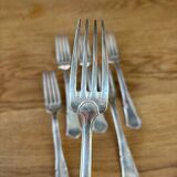 Set of 6 silver metal forks Apollo