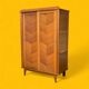 Vintage wardrobe compass feet wardrobe 1950