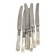 6 antique mother-of-pearl and silver-plated metal knives