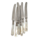 6 antique mother-of-pearl and silver-plated metal knives