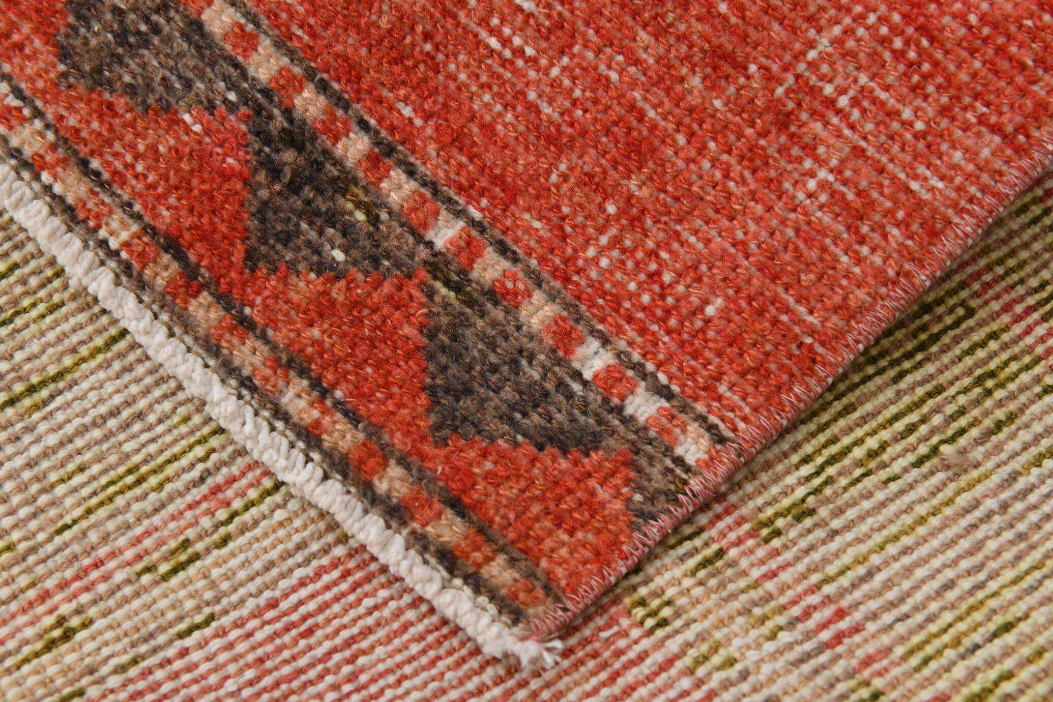 3x10 Rose Red Turkish Vintage Runner Rug,  80x309Cm SK 20304