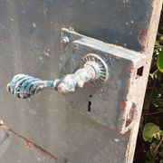 Solid gate, garden iron, H227x110cm, old, exterior door