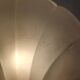 Shell-shaped wall lamp in frosted glass and vintage brass