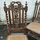 4 Henri II style chairs with twisted columns and cane seats