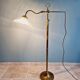 Brass and grooved glass floor lamp in Art Deco style