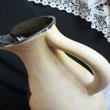 Signed table water pitcher with abstract decoration / modernist table jug.