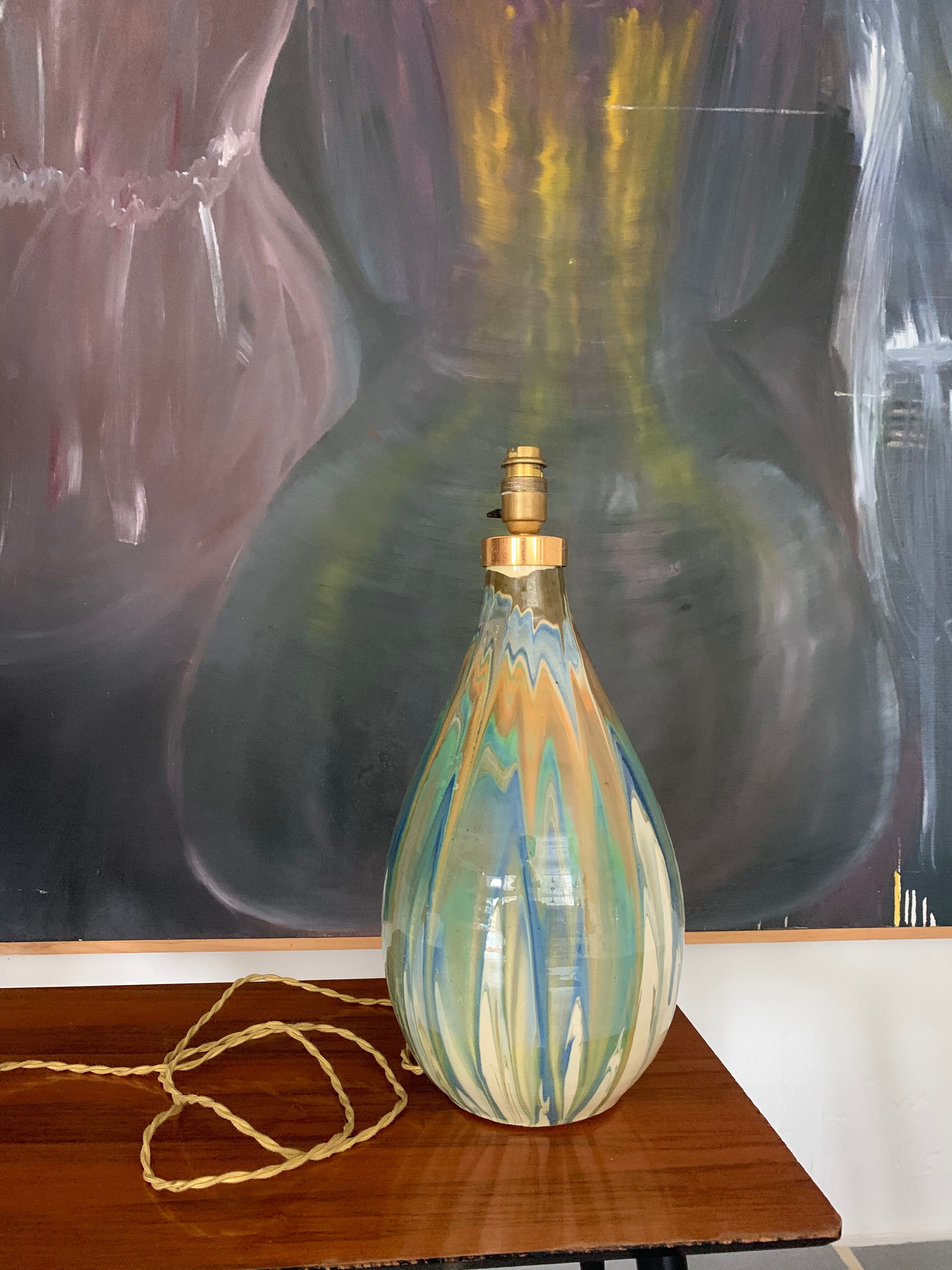 Vintage signed ceramic lamp