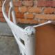 Vintage stol kamnik dining chair: white beech wood, brown leather seat