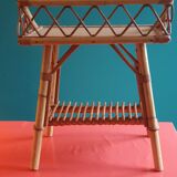 Rattan serving trolley