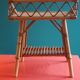 Rattan serving trolley
