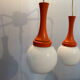 Suspension cascade design Space age orange vintage from the 70s.