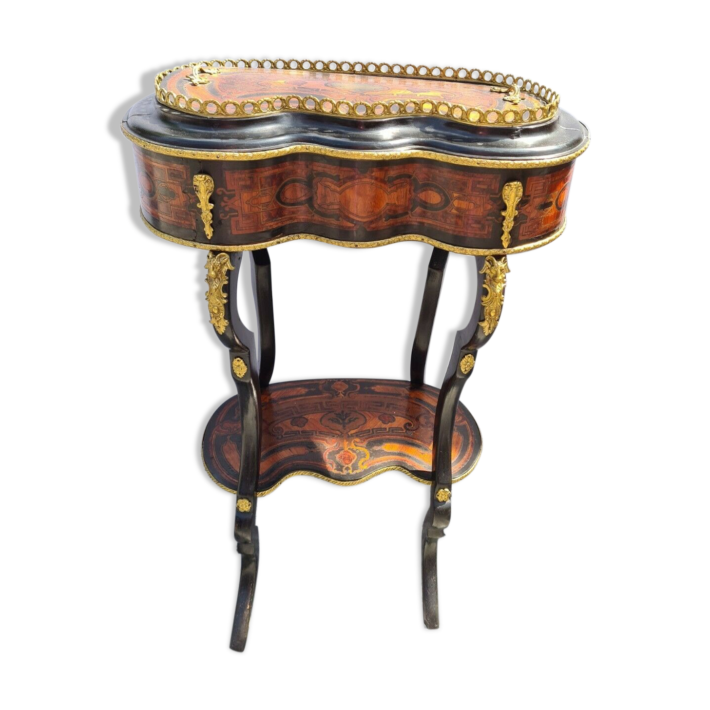 Small table gardener napoleon III - in marquetry - 19th century
