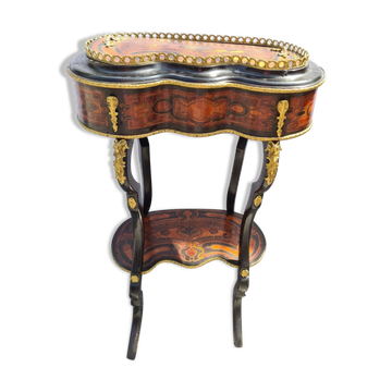 Small table gardener napoleon III - in marquetry - 19th century