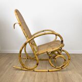 Rocking Chair rattan and canning 70's