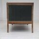 1950s, Danish 3-seater sofa, green/blue furniture velour, ash wood.