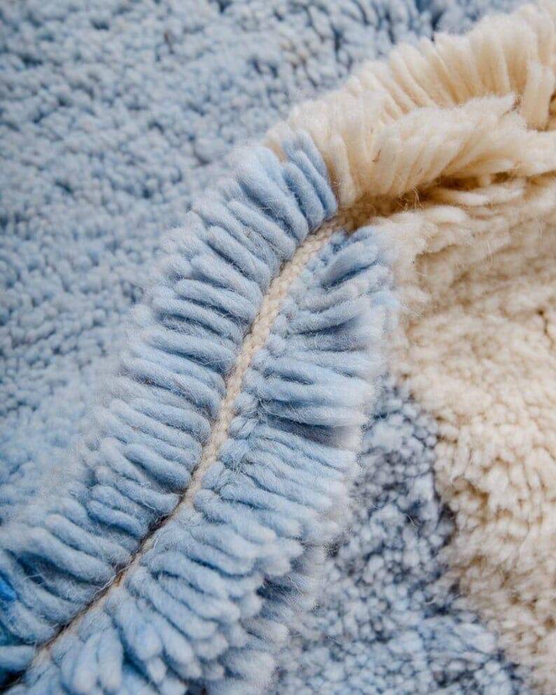 Authentic handmade natural wool Atlas rug size 1.4/2.6 m