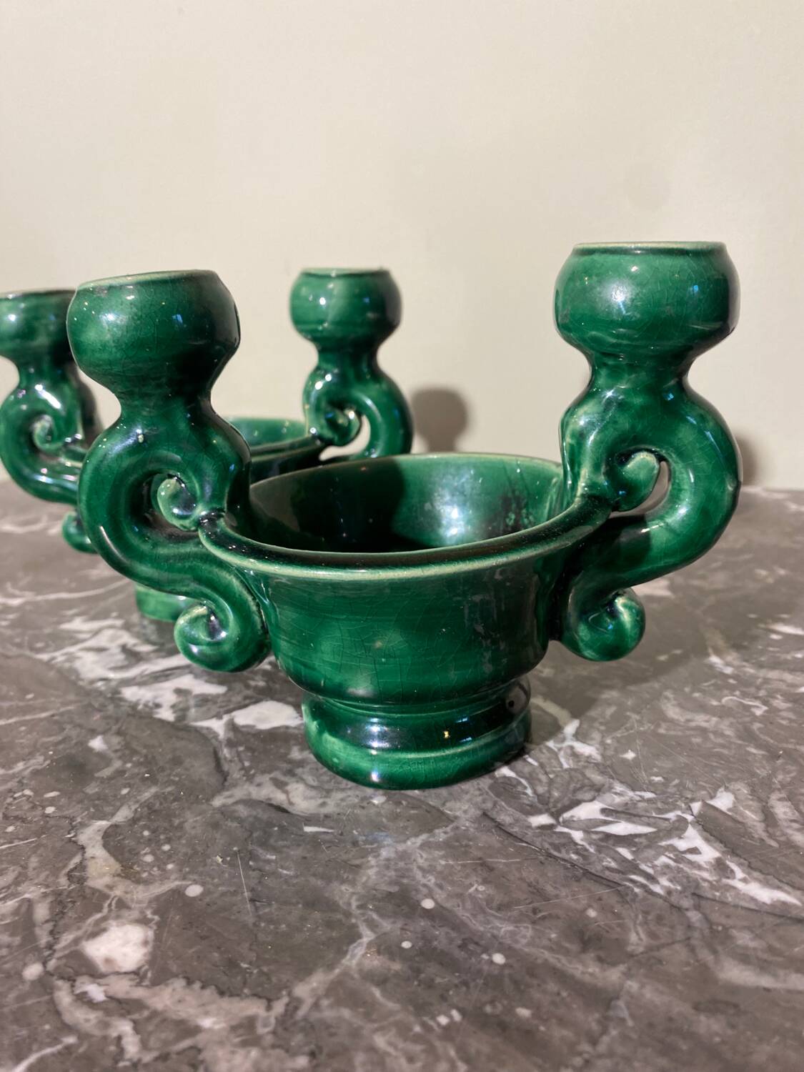 Pair of ceramic candlesticks