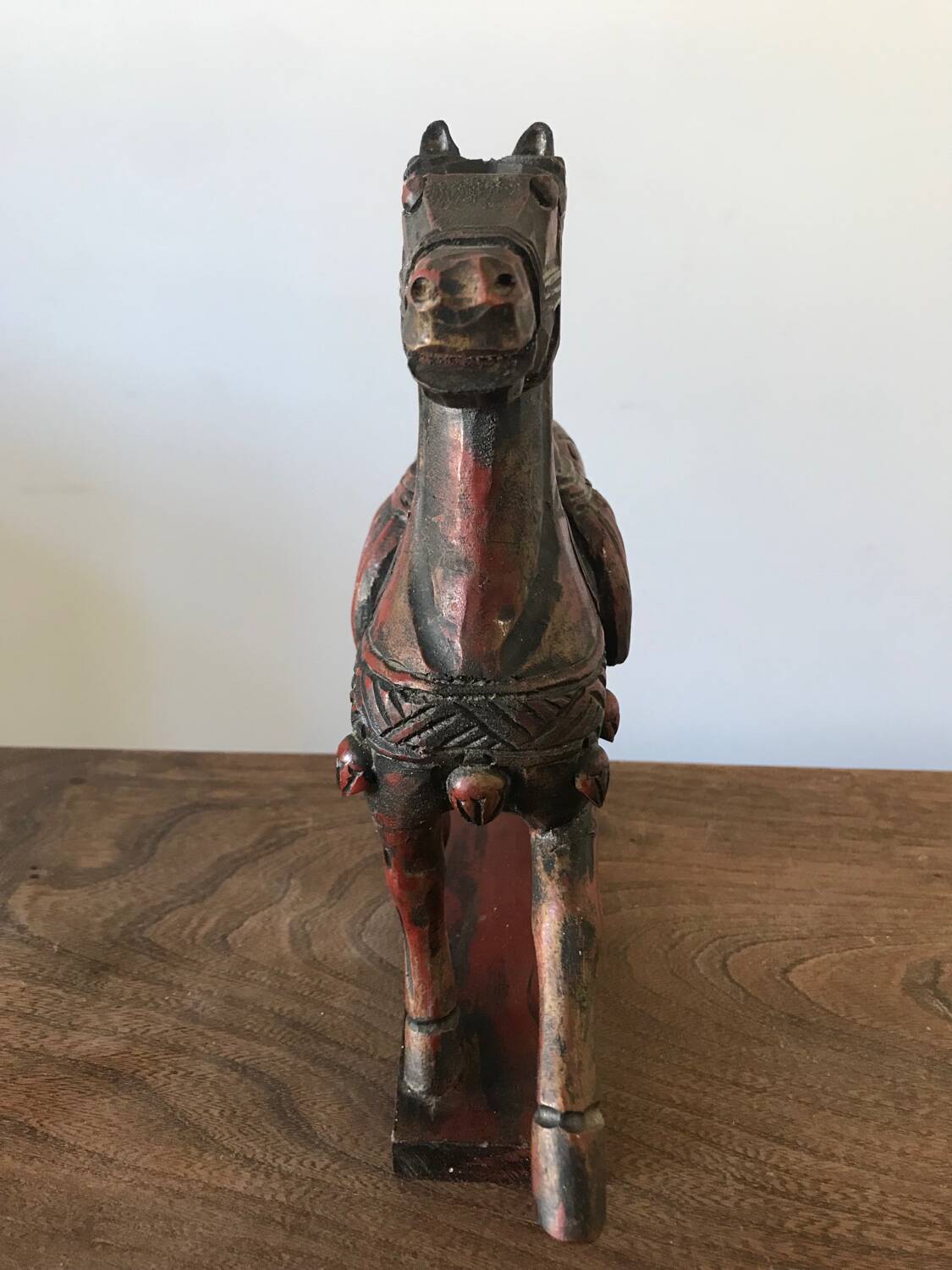 Sculpture statue cheval Tang bois 20eme siecle