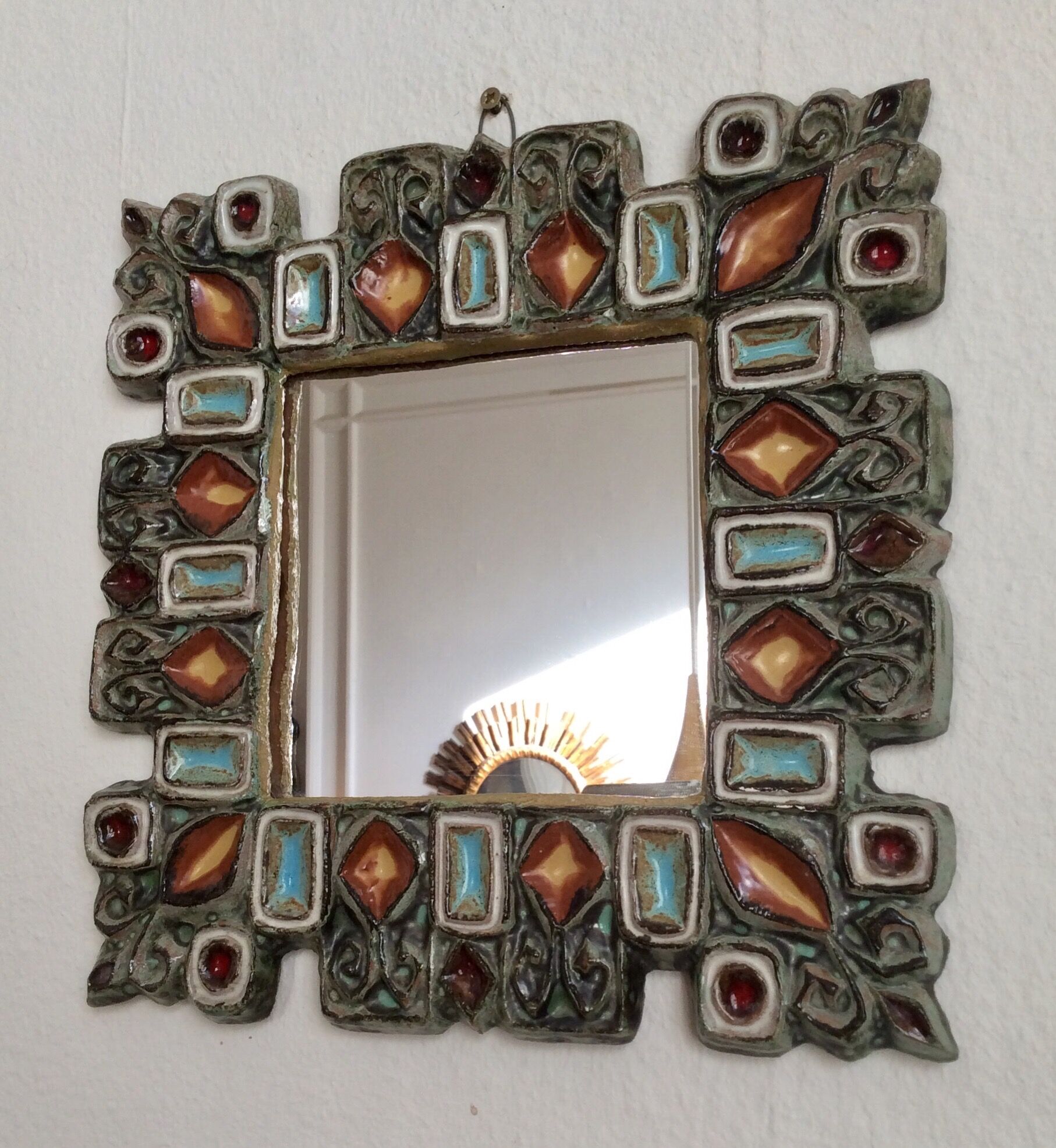 Miroir Les Cyclades par Roland Zobel, 30cmx30cm