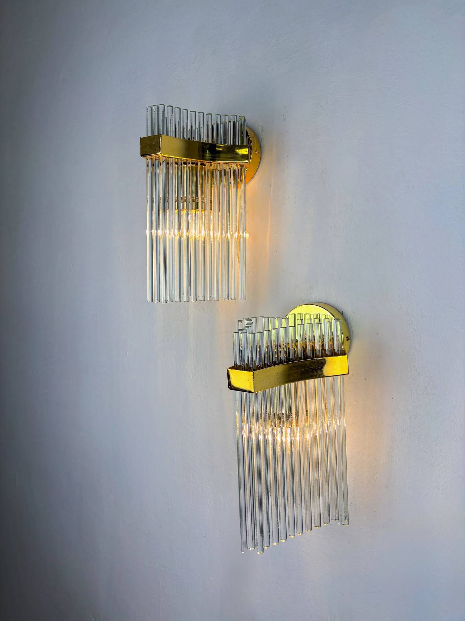 Paire de appliques murales Gaetano Sciolari pour Lightolier, Italie, vers 1970