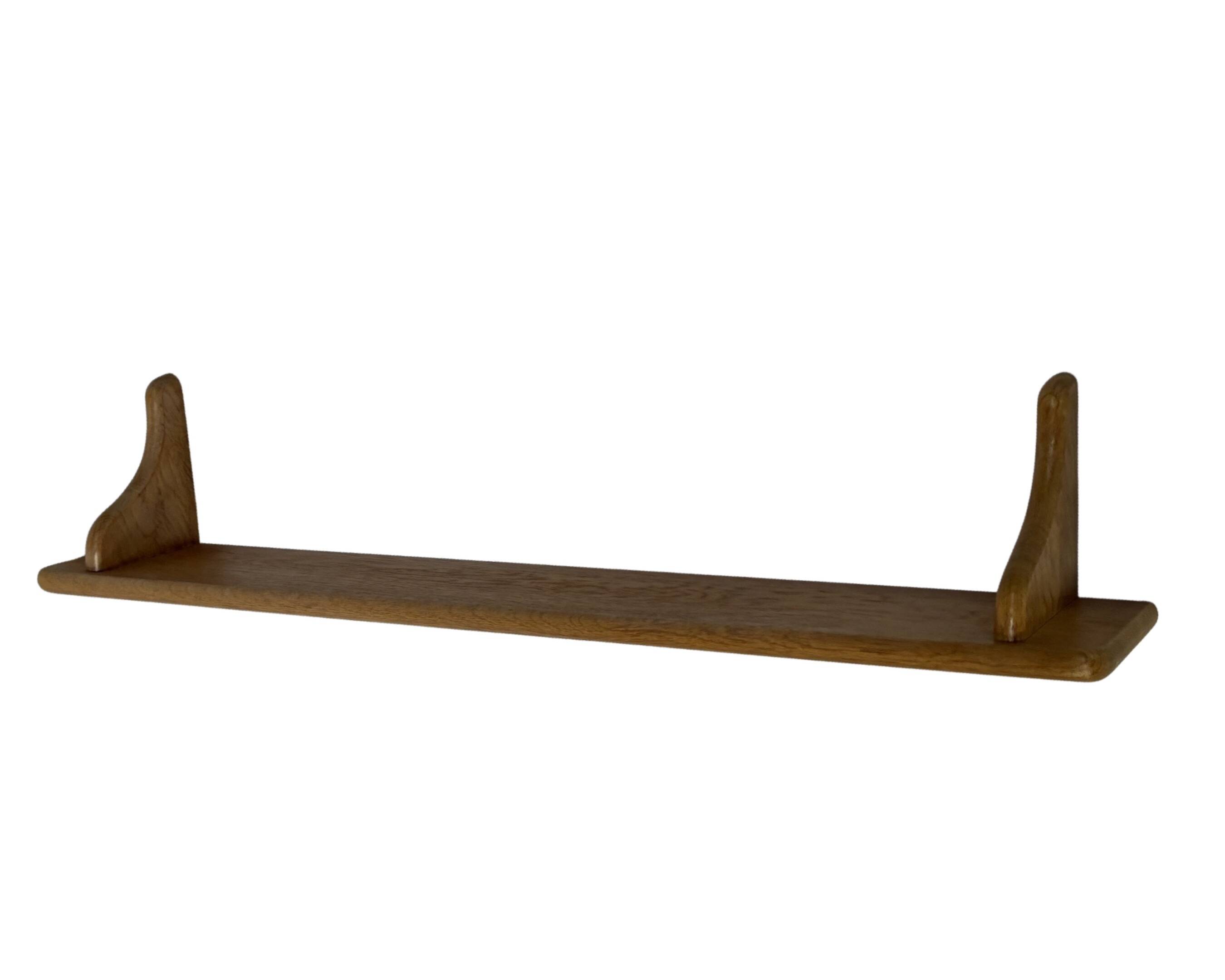Vintage oak wall rack book shelf 1970s wood minimalist design