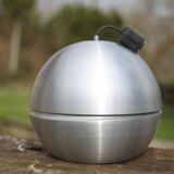 Suspension space age aluminium, lampe de plafond vintage, lampe boule