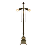 Old brass table lamp with claw feet