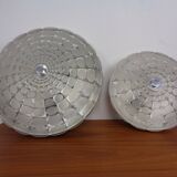 Large German Glass Ceiling Lights, Set of 2, 1960s