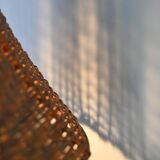 Floor lamp with rattan shade