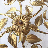 Applique fleurie en métal doré