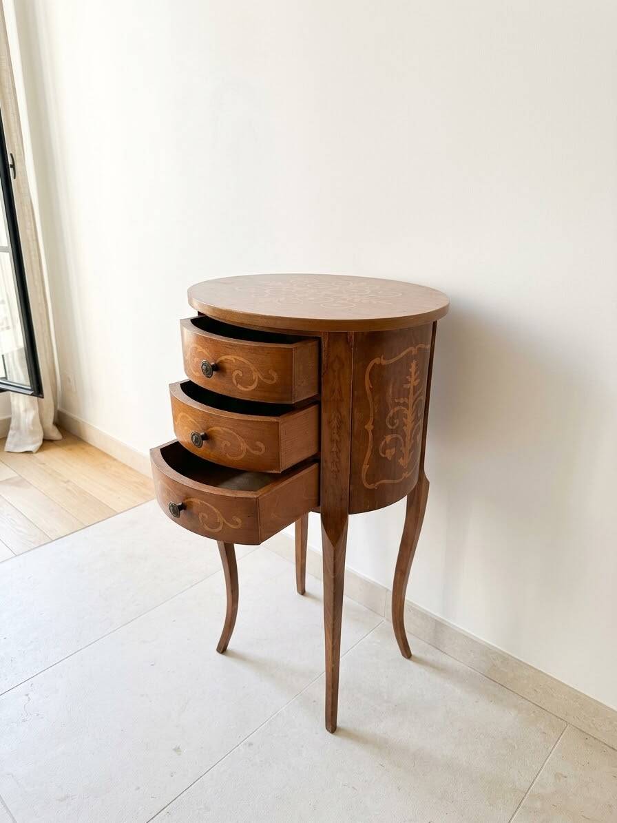 Vintage Rococo wooden chest of drawers