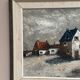 Original Swedish Oil on Canvas – "Houses", Unknown Author – Signed, Vintage and Framed – 61 x 51 cm (24 x 20 inches)