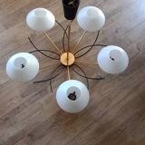 Lustre opaline et laiton