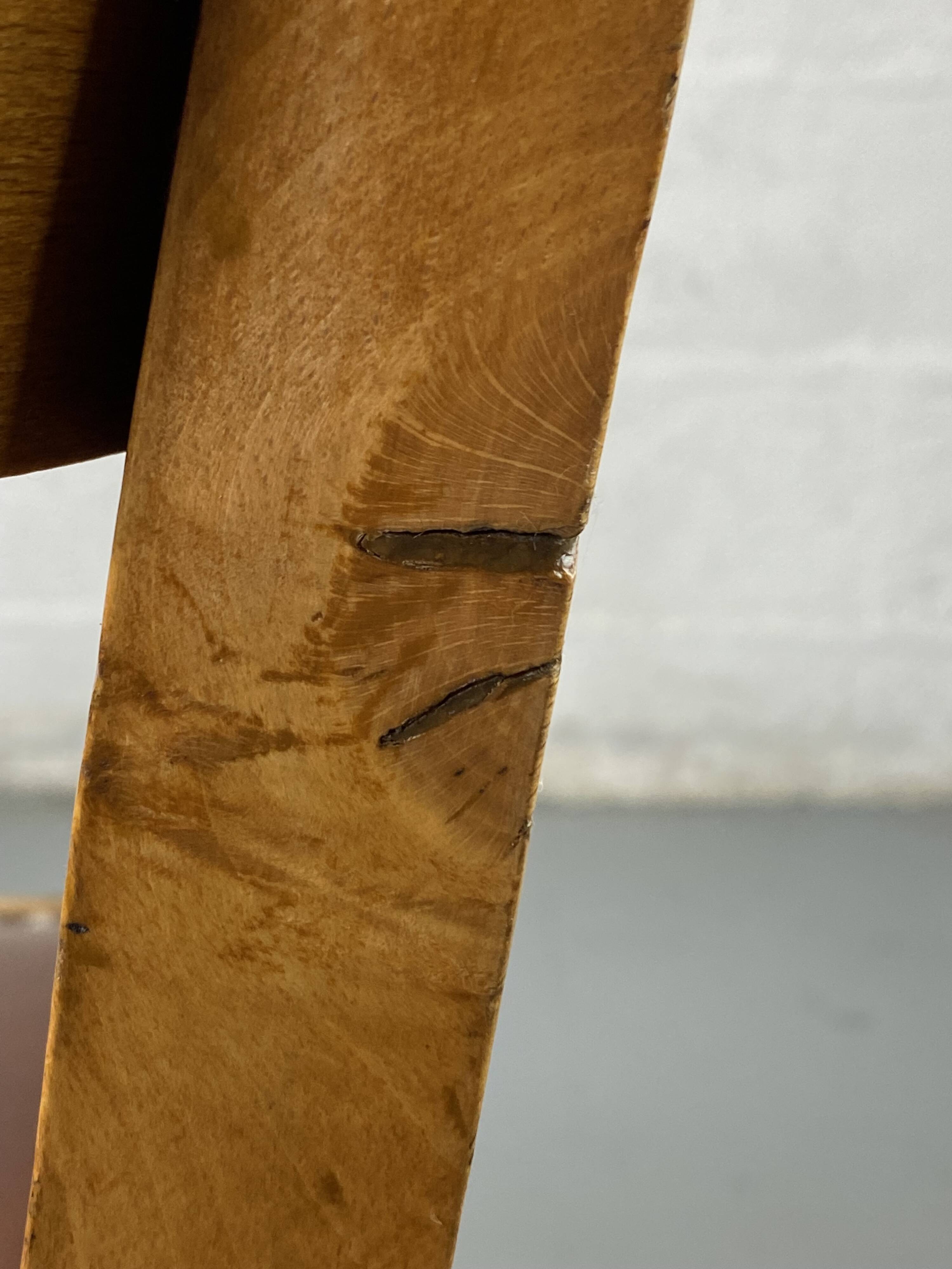 Wooden and leather chairs