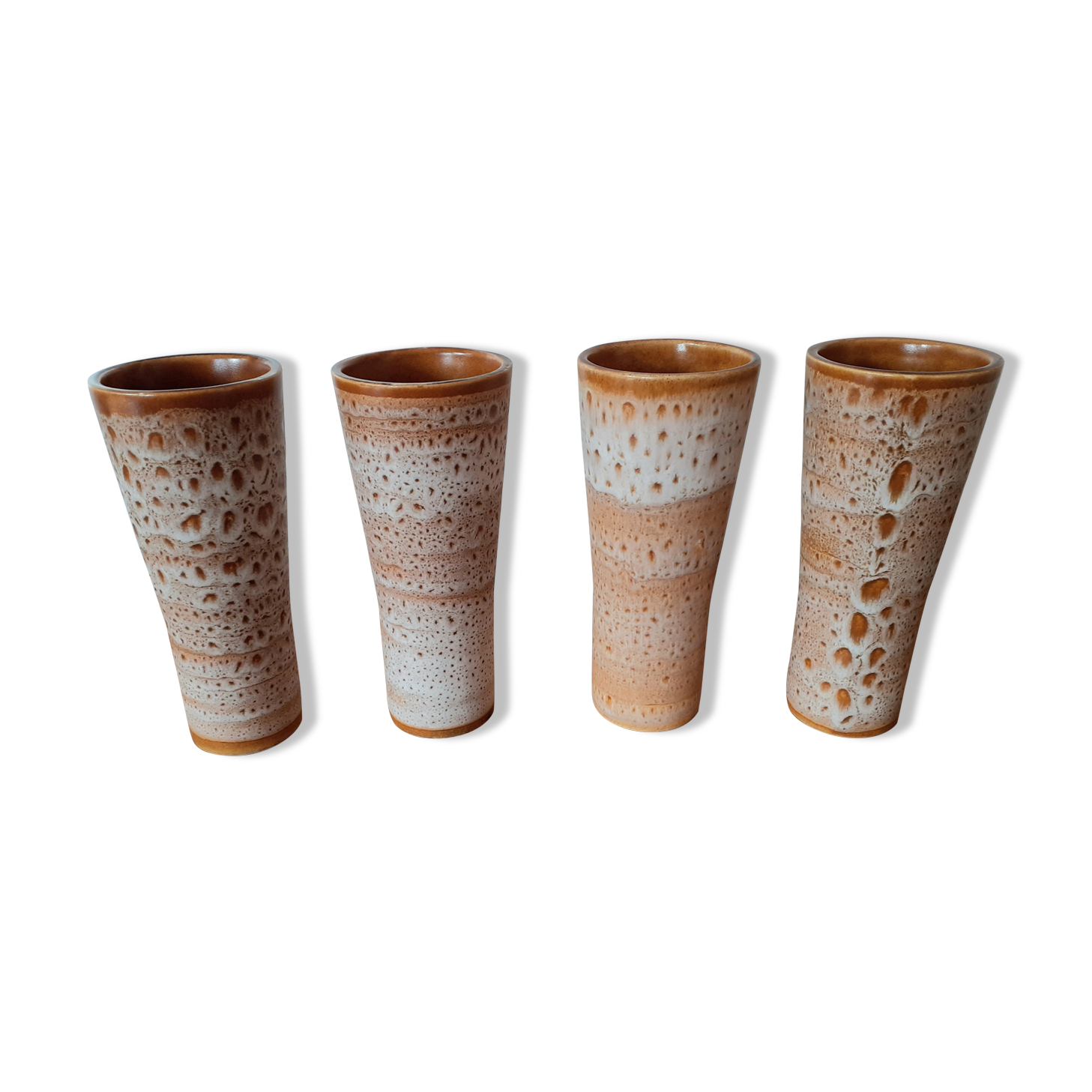 Lot de 4 vases en grès vintage