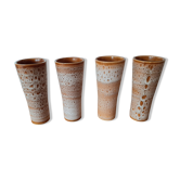 Lot de 4 vases en grès vintage