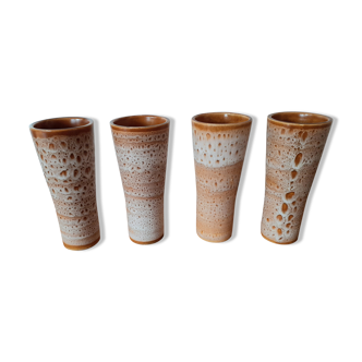 Set of 4 vintage stoneware vases