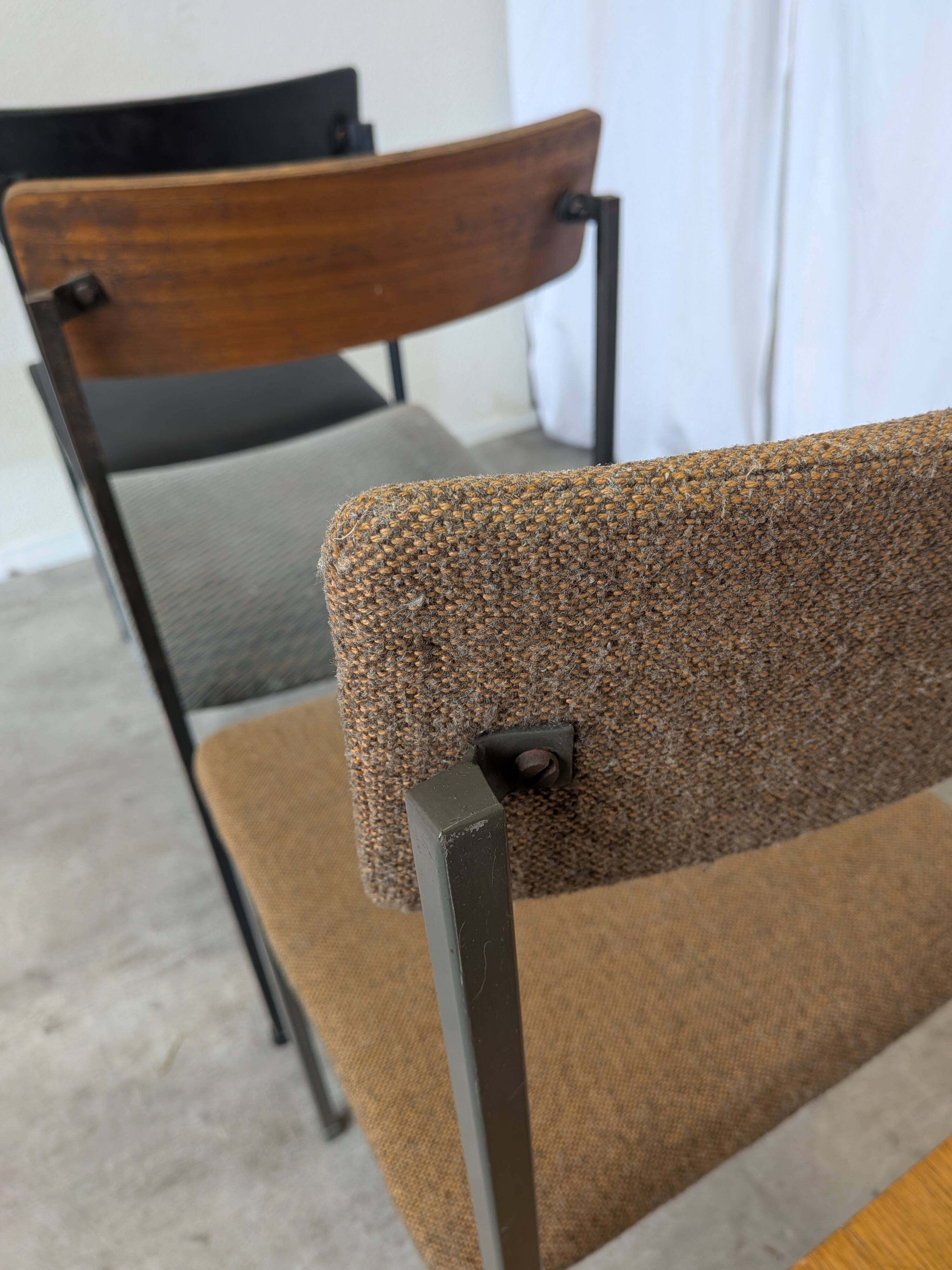 Set of 4 - Mix & Match Vintage Industrial Dining Chairs - 1970s Stol Kamnik