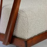 Art Deco Beige Boucle Armchair, 1960s